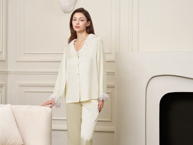 Cozy loungewear on a bed